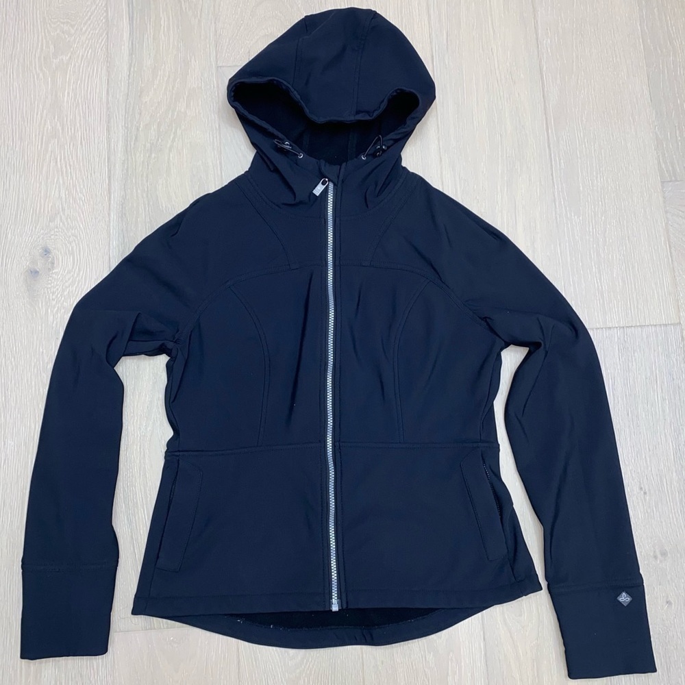 prAna Black Full Zip Fleece Lined Hooded Jacket